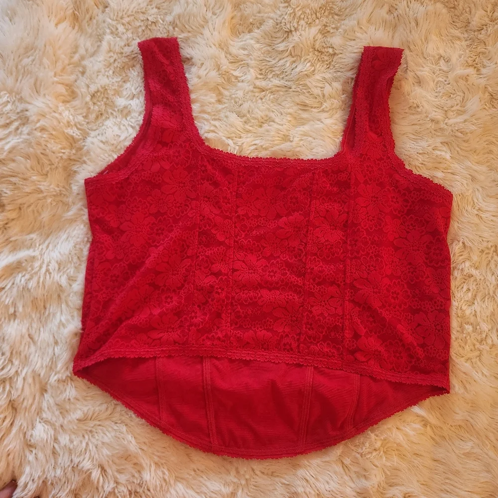 3 Large - X large Tops Red Floral White PINK